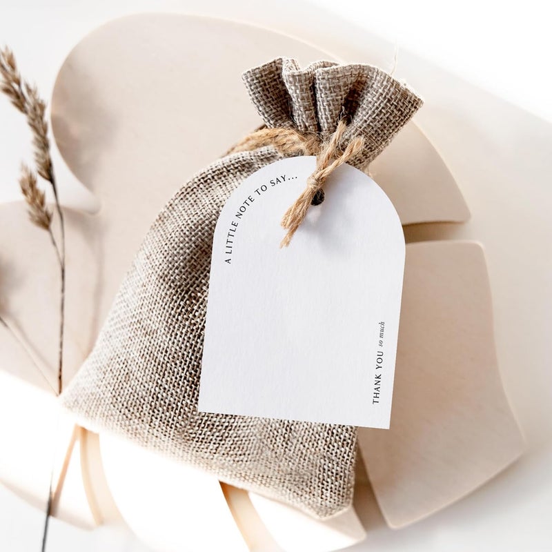 ThreeKin Collective ThreeKin Pack of 50 Thank You Gift Tags, 2 x 3 Rectangular with Pre-Punched Hole for Weddings, Parties, Baby Showers, Events | Hanging Tags for Gift Wrapping - Image 2